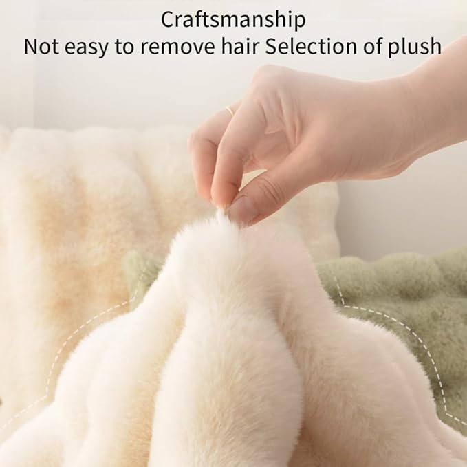 Pet Cushion Pad, Self-Warming Faux Fur Dog and Cat Bed for Indoor Pets, Cozy Plush Round Kennel Pad for Cage with Non-Slip Bottom, Winter Cat Mat Bed for Kneading (Beige,19.7in Round)