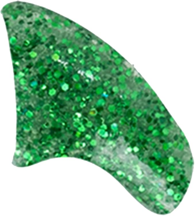 6 Month Supply Soft Nail Caps for Cats Green Glitter Small - Extra Adhesives