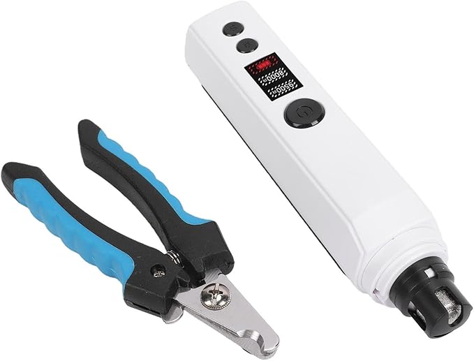 Pssopp Cat Grooming & Supplies Electric Dog Cat Nail Trimmer with Double LED Light for Pet Grooming Pet Nail Grinder, Quiet Clippers