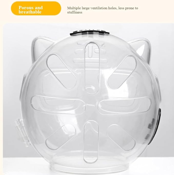 Pet Supplies, Cat Space Head Cover, Cat Head Cover, Anti Bite, Bathing, Nail Cutting, Fighting, Scratching, Licking (Cat Ear Space Head Cover (Transparent), Small)