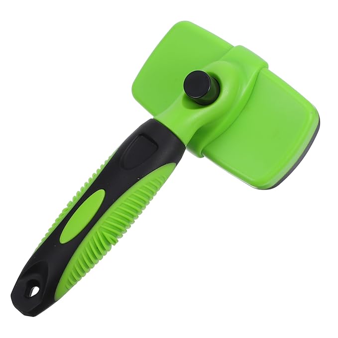 POPETPOP Self-cleaning Dog and Cat Grooming Brush Portable Deshedding Tool for All Types Comfortable Grip and Design for Easy