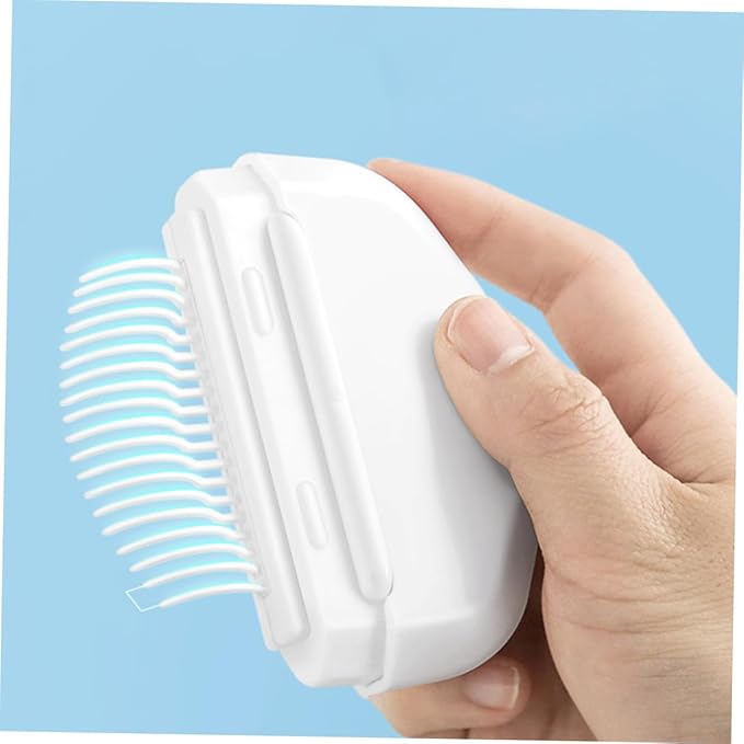 Mikikit Cat Grooming Brush Pet Comb for Shedding Massage Stainless Steel Bristles Easy One-button Operation