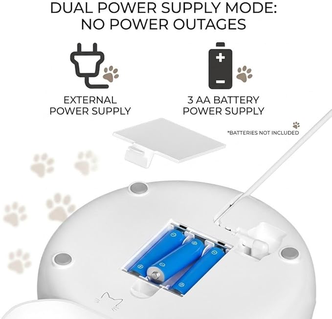 Automatic Pet Feeder 4L, Timed Cat and Dog Food Dispenser with Forced-Push Anti-Clog System, Dual Power Supply, Portion Control, Stainless Steel Bowl for Daily Feeding and Short-Term Travel