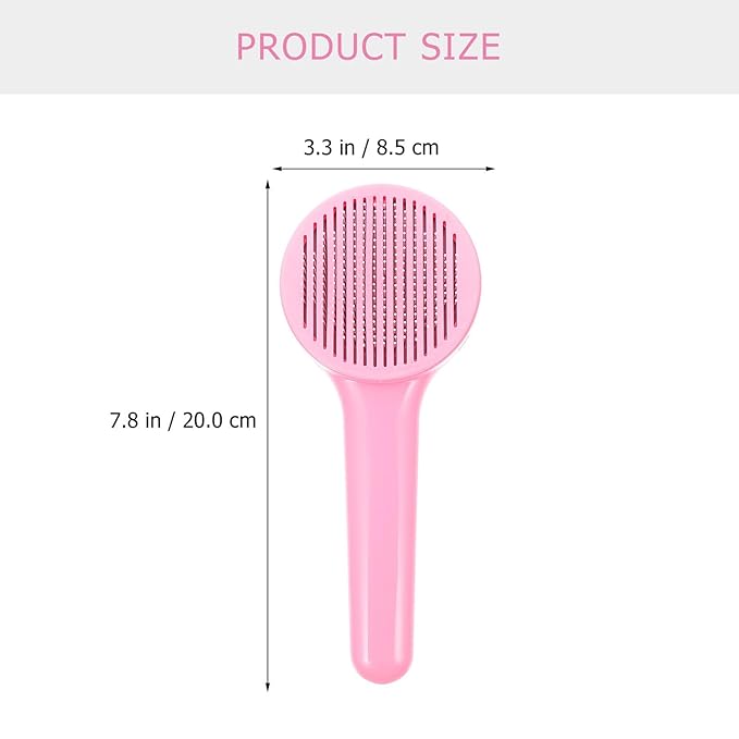 HEMOTON Pet Grooming Brush and Household Fur Comb, Multi-function Pink Plastic Deshedding Tool for Cats, Dogs, and Kittens, Portable Pet Hair Removal Accessory for Home Use