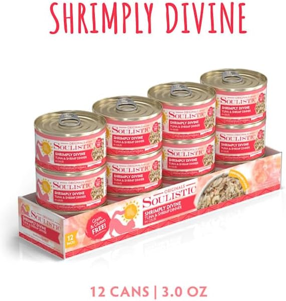 Soulistic Originals Shrimply Divine Tuna & Shrimp Dinner in Gelee Wet Cat Food, 3 oz., Case of 12