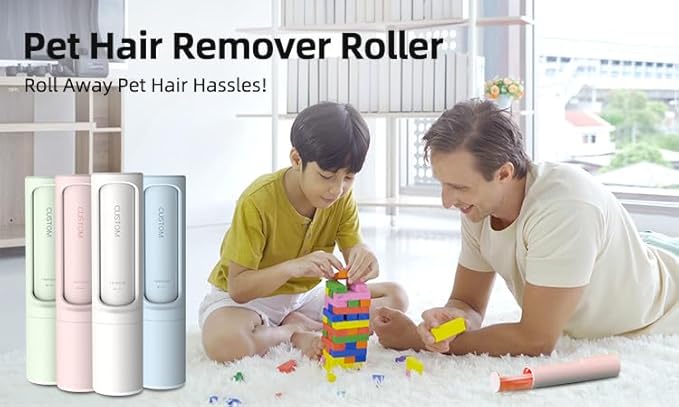 Pet Hair Remover Roller – 360° Self-Cleaning, Reusable Lint Roller for Pet Hair on Couch, Clothes, Car & Bed – Dog & Cat Fur Remover Brush – White