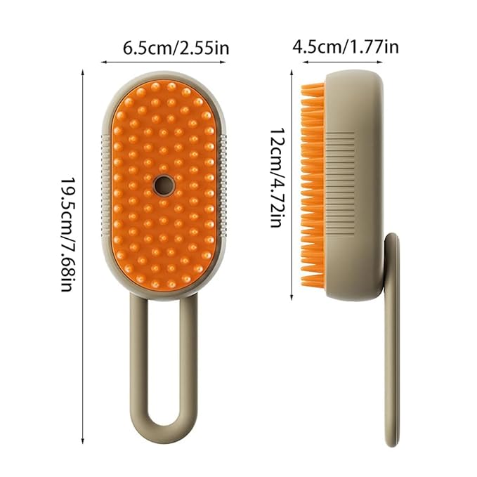 3 in 1 Cat Steam Brush for Shedding, Rechargeable Pet Brush with Steam, Anti-Static Steam Cat and Dog Hair Removal Brush, Set Massage Cleaning Pet Grooming Comb (White)