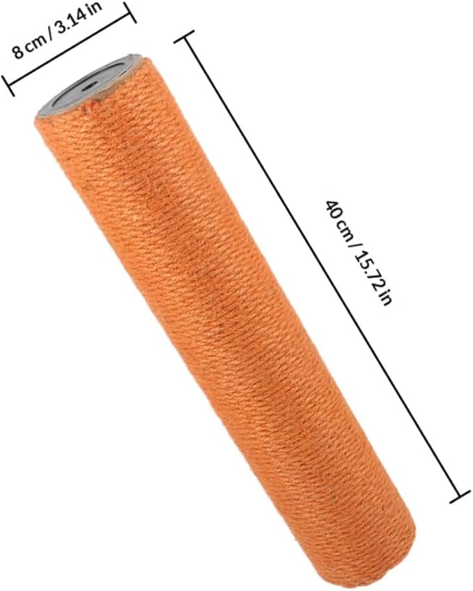 Milisten 2pcs Small Cat Scratching Posts Replacement with Natural Jute Rope, 40cm Height X 8cm Diameter, Indoor Kitten Scratcher Accessories for Cat Climbing Frames and Furniture
