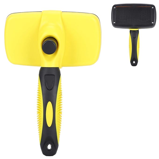 Pet Open Knot Comb, Automatic Hair Removing Grooming Tool for Cats and Dogs, Ergonomic Handle with One - Press Cleaning Button, Dense Steel Teeth for - Free Care