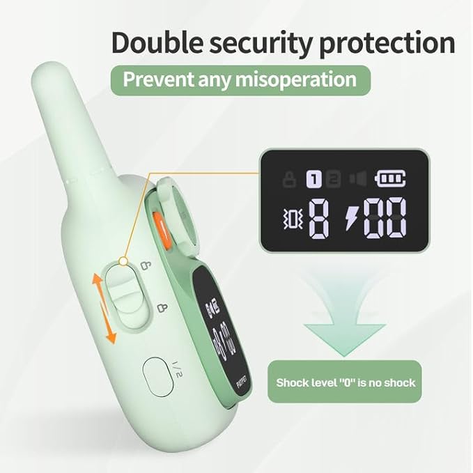 PATPET Dog Training Collar - IPX7 Waterproof Static Collar for 8-100lbs Small Medium Large Dogs, 1800ft Rechargeable Dog Trainer, 3 Safe Modes, Green