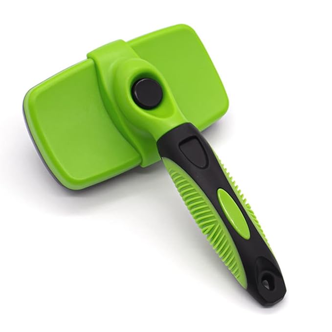 Self Cleaning Shedding Cat Brush - Skin Friendly Hair Removal And Grooming Tool Suitable For Cats And Dogs, Pet Hair Removal Tool Suitable For Shedding & Haired Pets(Green,Large)