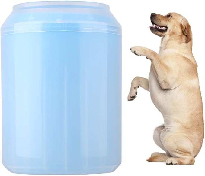 Portable Pet Paws Cleanseing Cup, Multifunctional Grooming Tool for Cats and Dogs, Rubber Silicunique, Easy to Cleanse and Use (Blue)
