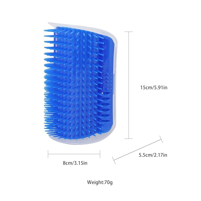Magik Pet Cat Self Groomer Brush Wall Corner Mount Grooming Massage Comb Toy Catnip (2 Pack, Gray)