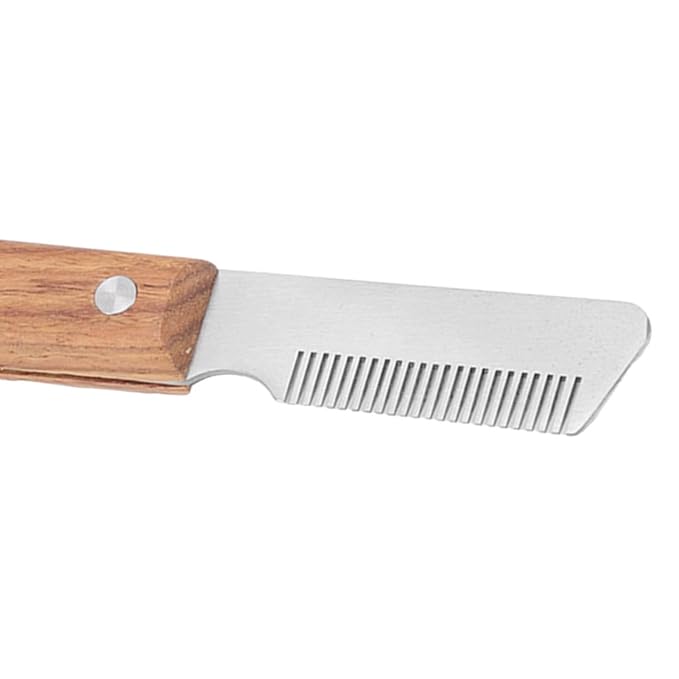 Shedding Tools Stripping Knife Safe Cat Grooming Comb with Wood Handle for Remove Floating Hair Dog Stripping Comb Stainless Steel Professional Pet Hair Removal Tool Dog Supplies