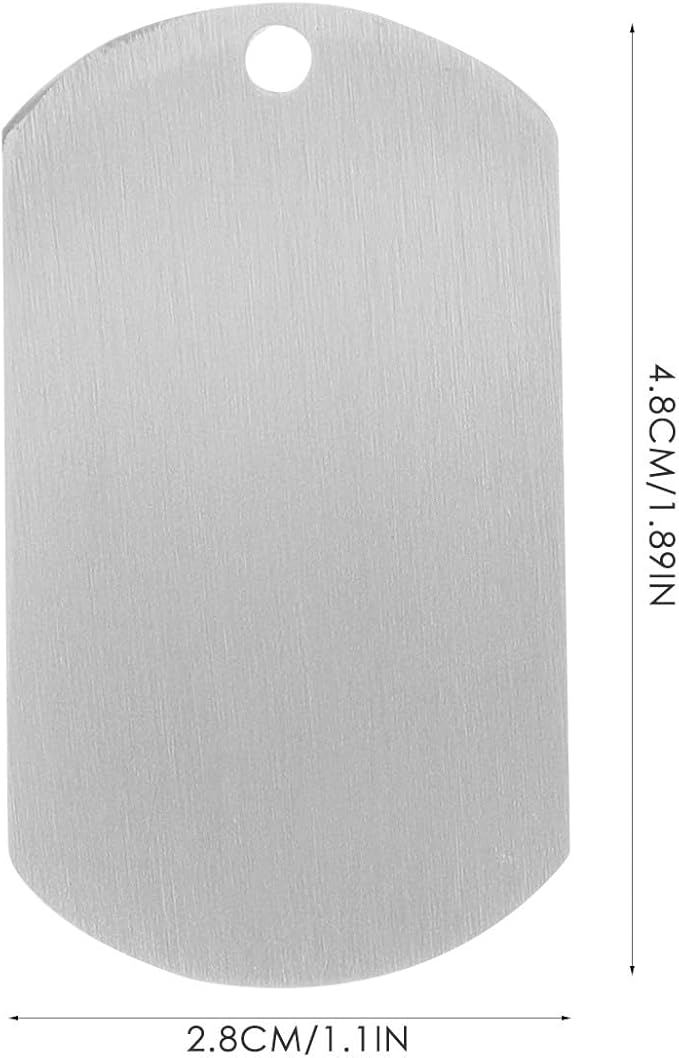 POPETPOP 10pcs Stainless Steel Pet Dog Tags Blank Engraved Id Tags Metal Titanium Alloy 4.9x2.8cm for Dog Collars Sturdy Pet Supplies