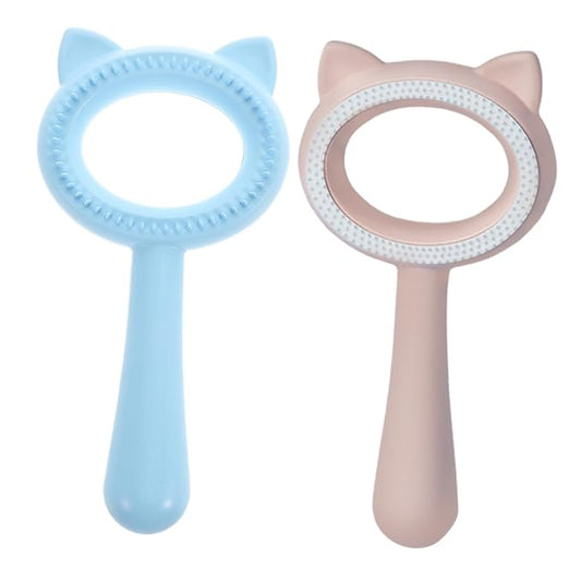 HEMOTON 2pcs Deshedding Dog Brush Pet Grooming Comb Double-sided Cat Brush Efficient Hair Removal for Longhaired Cats Dogs