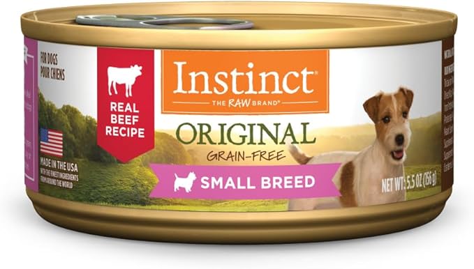 Instinct Original Small Breed, Wet Canned Dog Food, Grain Free Recipe - Real Beef, 5.5 Ounce (Pack of 12)