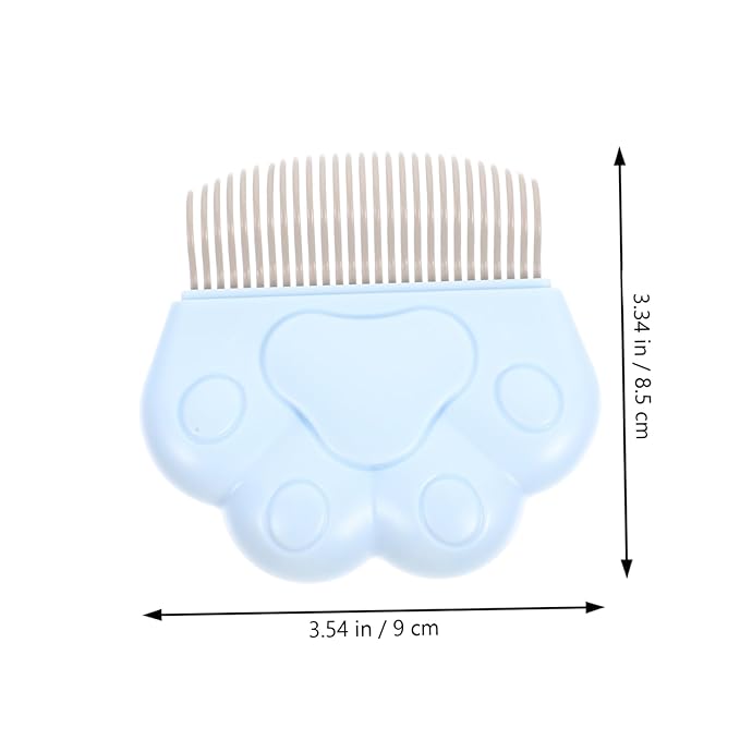 2pcs Cat Grooming Combs for Pet Hair Removal High Density Curved Daily Use for Cats and Dogs Gentle Skin Blue Color