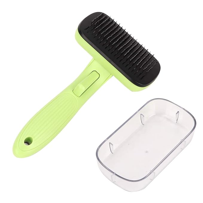 Cat Grooming Comb, Plastic Body, with Ergonomic Handle, One Button Operation for Pet Hair Removal, Suitable for Pet, Dog, Cats