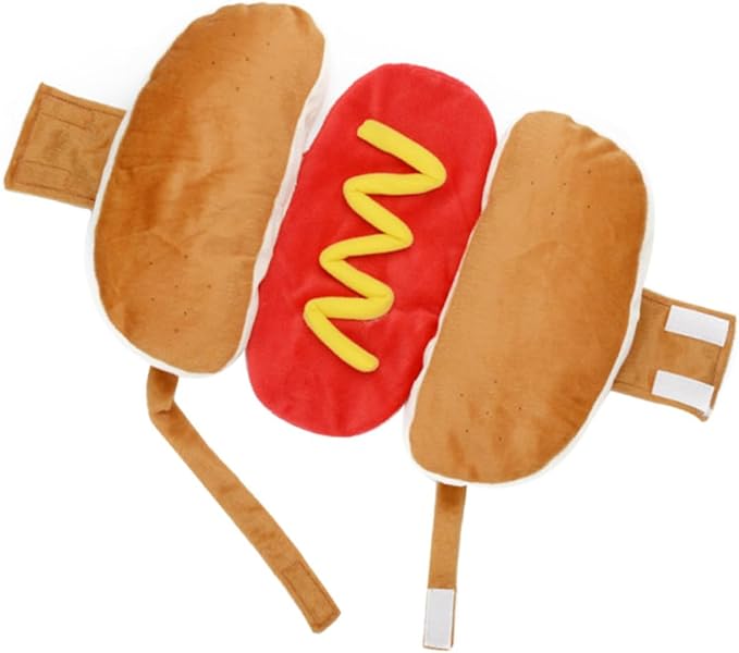 Hot Dog Pet Costume Burger Design Cartoon Dog Cat Clothes M Size Decorative Festival Outfit for Photography and Party Supplies