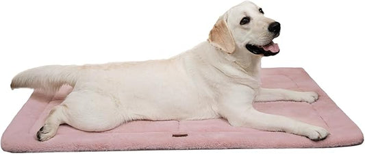 MADE 4 PETS Dog Crate Pad Bed for Extra Large Dogs, Washable & Reversible, Anti-Slip Kennel Mat for Cozy Sleeping, Soft Fluffy Dog Bed for Indoor & Outdoor Use, 48"x30", Pink