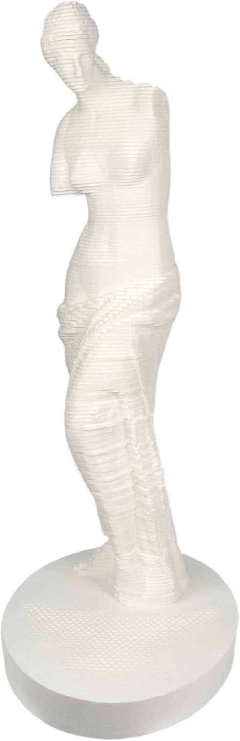 Venus Statue Cat Scratching Post 38 Inch - Felt Decorative Art Sculpture for Apartment, Heavy Duty Anti-Tip Scratcher for Multiple Cats (White)
