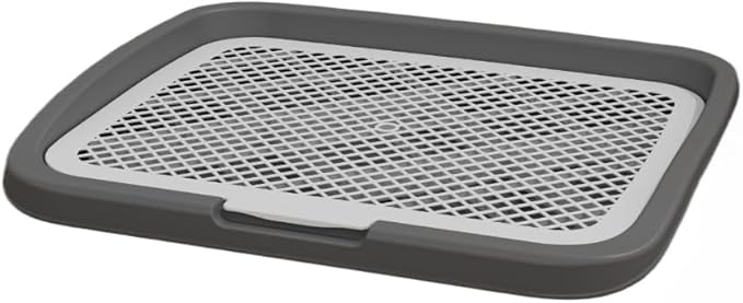 Splashproof Mesh Dog Toilet Training Pad Holder - Easy to Clean Indoor Potty Tray for Puppies Dogs & Cats(Grey)