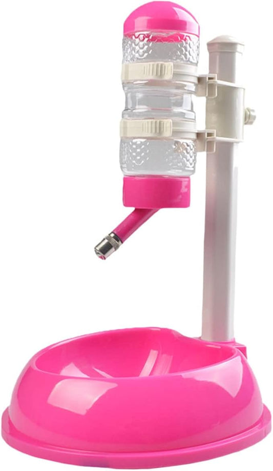 Happyyami Drinking Fountain for Dogs Pet Waterer Feeder Non-Slip Base Rose Pink
