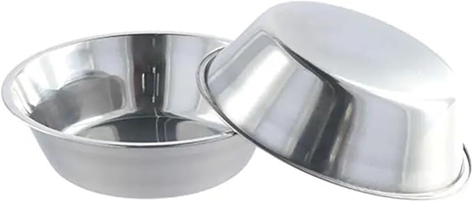Pet Supplies Large Capacity Dog Bowl Non-Rust Stainless Steel Cat Water Feeder Bowls Silver Pet Food Container Kitten(Size XL)