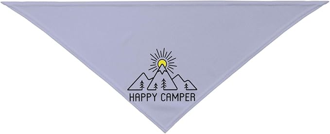 Happy Camper Summer Dog Bandana，Adorable Puppy Accessory for The avid Camper ，Pet Neckerchief for Pets Daily Wear Photo Prop Party Supplies,Funny Cute Dog Bandana (Gray Blue)