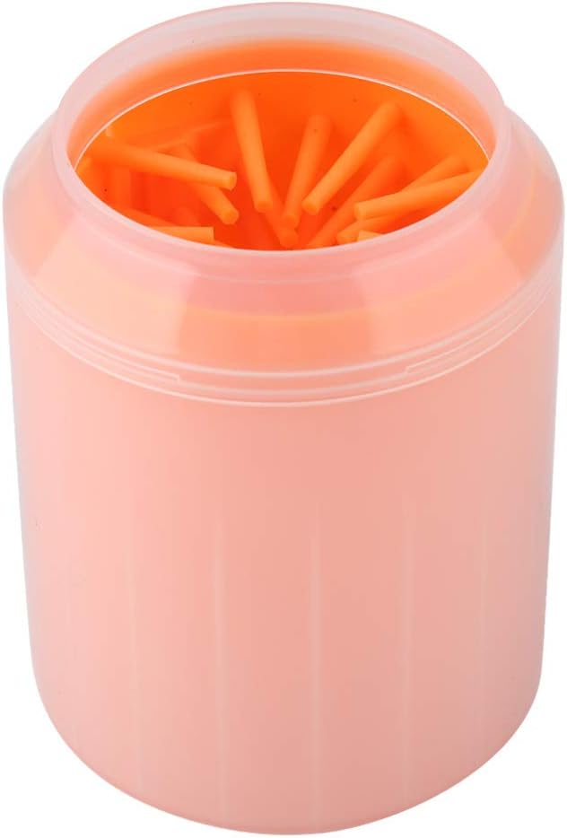 Portable Pet Paws Cleanseing Cup, Multifunctional Grooming Tool for Cats and Dogs, Rubber Silicunique, Easy to Cleanse and Use (Orange)