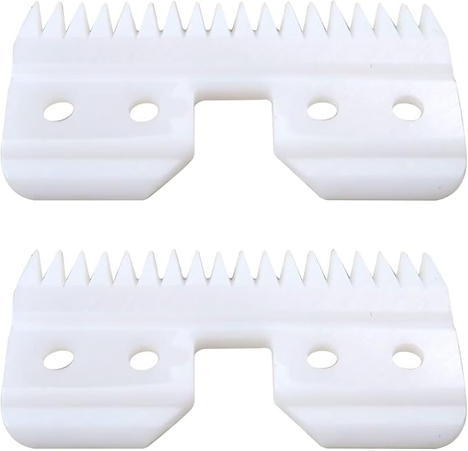 Upgraded 2pcs Clipper Ceramic Blade - Pet Dog Cat Grooming Clipper Replacement Blades, for A5 Trimmer Series, for Andis 18 Teeth Detachable Ceramic Blade Part, for Wahl KM2 KM5 KM10