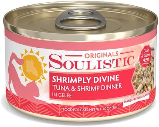 Soulistic Originals Shrimply Divine Tuna & Shrimp Dinner in Gelee Wet Cat Food, 3 oz., Case of 12