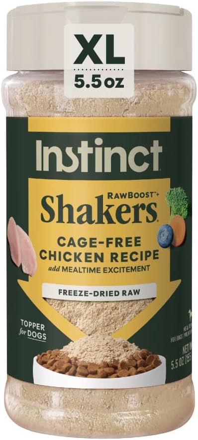 Instinct Raw Boost Shakers, Freeze-Dried Powder, Dog Food Topper - Chicken, 5.5 oz. Bottle