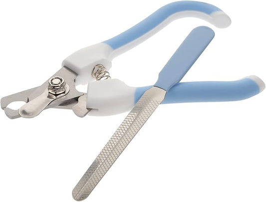 POPETPOP 2-Piece PET Nail Clipper Set Professional Dog Cat Nail Trimmers with File Portable Easy to Use for Home Grooming