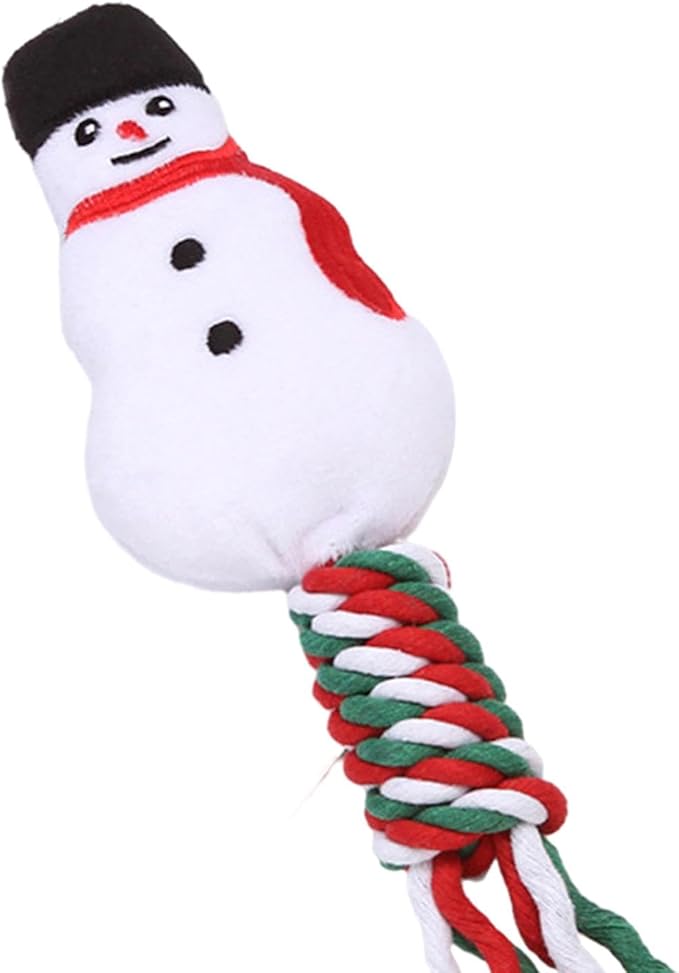 Dog Rope Toy Christmas Dog Toy Lightweight Pet Supplies for Aggressive ers Dog Toy for Playing Training Xmas Gifts, Snowman