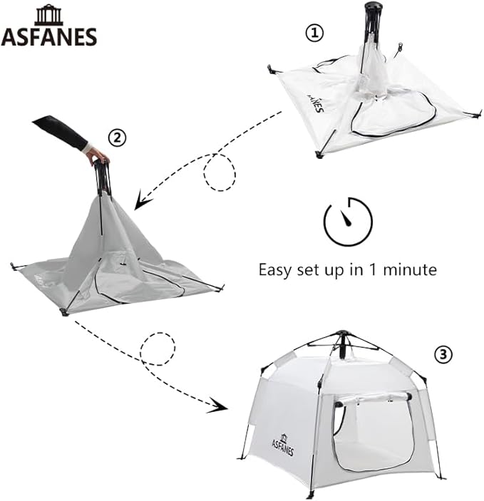 Outdoor Pet Automatic Camping Tent, Pop up Cave Bed for Indoor Cats and Small Dogs, Portable Cat House Dog House, White.