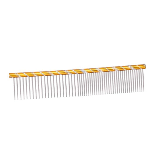 BESPORTBLE Stainless Steel Pet Shedding Comb for Dogs Cats Grooming Tool with Different Spaced Teeth for Fur Removal Yellow