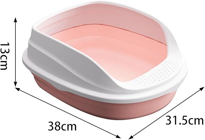 High-Sided Litter Pan for Cats, Rabbits, Hamsters - Easy Clean Potty Toilet with Raised Walls for Small & Medium Pets- 38cm