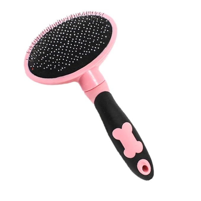 Beaupretty Pet Brush Grooming Tool for Cats and Dogs, Pink Pet Comb with Massage Function, Shedding Hair Removal Brush for Cat and Dog Hair Cleaning