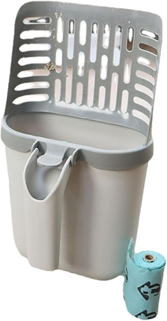 Cat Litter Scoop with Holder, Portable Detachable Waste Bin Cat Poop Shovel with Large Capacity Bag, Cat Litter Scooper Pooper Scooper Scoop Away Cat Litter for Cats Indoor Outdoor Use