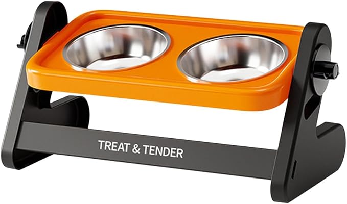 Elevated Pet Bowl Stand, Stainless Steel Food Station, Raised Cat Water Feeder, Non Slip Animal Server, Small Breed Dining Rack, Pet Supply Center
