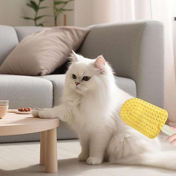 Cat Tongue Comb, 2025 New Cat Brushes for Indoor Cats Cat Hair Brush for Long Haired Cats, Cat Grooming Brush Cute Ice Cream Cat Fur Remover Comb for Cats Grooming (F-2PCS)