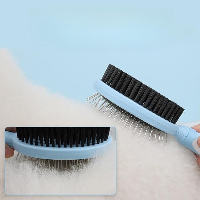 Dog Cat Comb Double-Sided Steel Needle Combs Pet Grooming Combs Brush for Short Long Hair Dematting Comb Pet Supplies Dematting Tools - Green