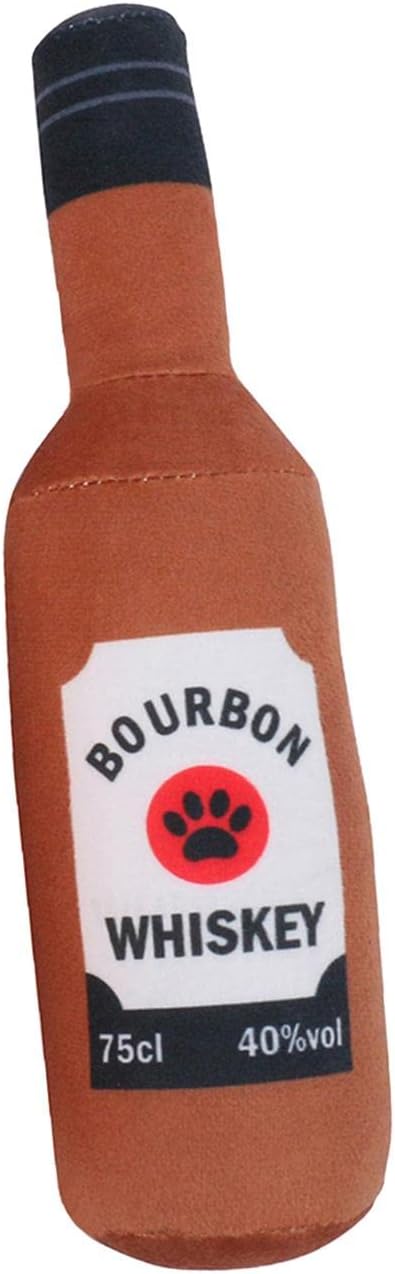 Dog Squeaky Toy Novelty Bottle Shaped Soft Dog Toys Squeaker Sound Pet ing Toys for Aggressive ers Pets Supplies, Coffee
