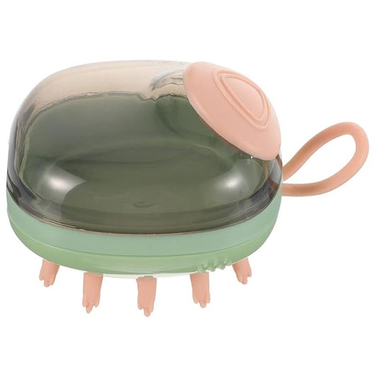 Cat and Dog Bath Brush for Grooming and Massage, Small Green Pet Bathing Tool with Soft Bristles, Suitable for Puppy and Adult Pet Cleaning Supplies