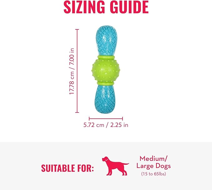 KONG CoreStrength Bow Tie Bone - Dog Dental Chew Toy - Durable, Multi-Layered Dog Toy for Enrichment Play & Dental Care - with Textured Body for Teeth Cleaning - for Medium/Large Dogs