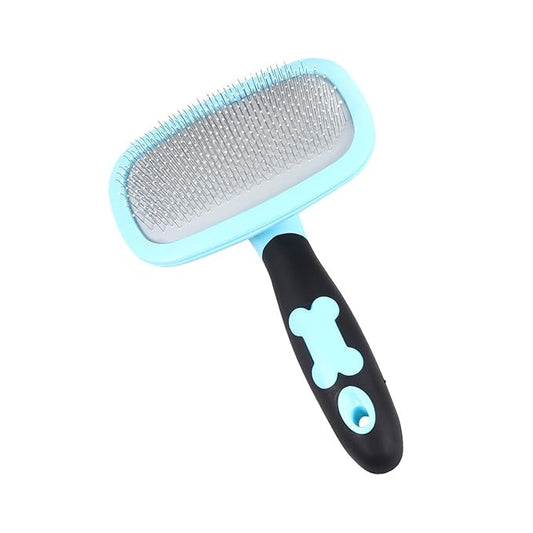 Rotatable Pet Hair Comb Large Blue with Dot Ergonomic Grooming Tool for Dogs Cats Tangle Remover and Massager Comfortable Grip Pet Cleaning Comb for Shedding and Dander
