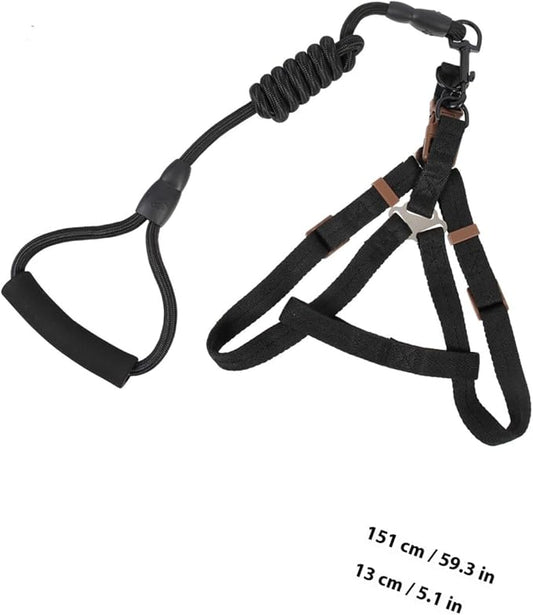 Dog Harness Leash Set with Adjustable Vest and 1.0x120cm Round Rope Leash, Reflective Pet Walking Supplies for Small to Medium Dogs Outdoor Use
