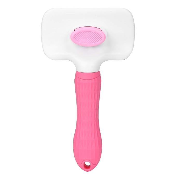Gavigain Pet Hair Brush Steel Needle Comb Massage Particles Supply Pink Blue for Pet Grooming